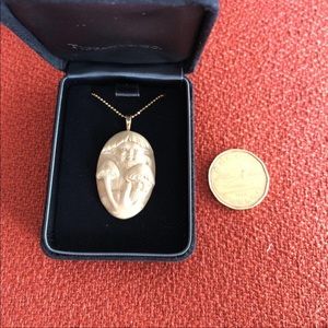 Mushroom fairy pendant 14k gold jumpring